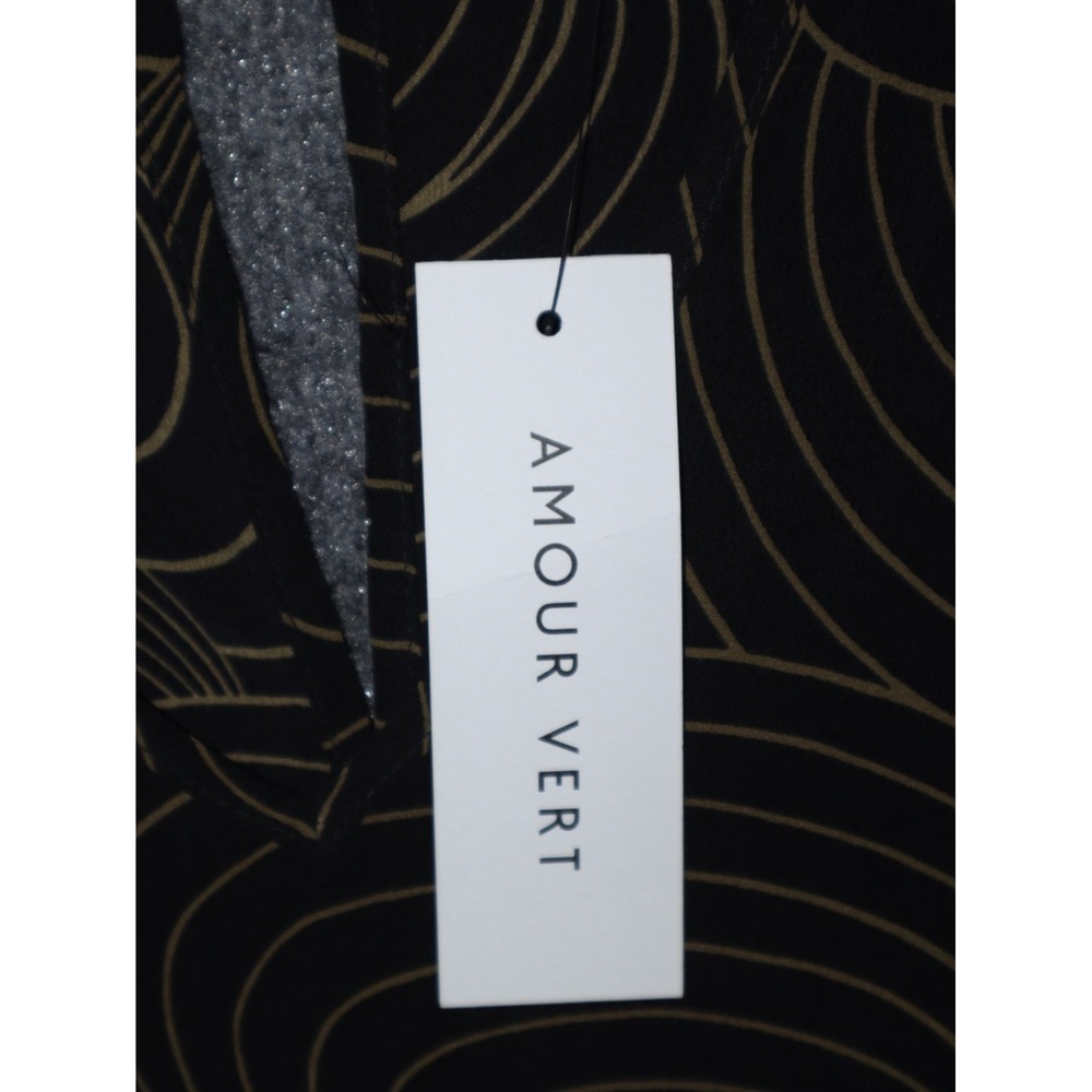 Amour Vert Phair Silk Babydoll Dress Women‎ Medium Charcoal Ripple NEW NWT Mini - Picture 4 of 6